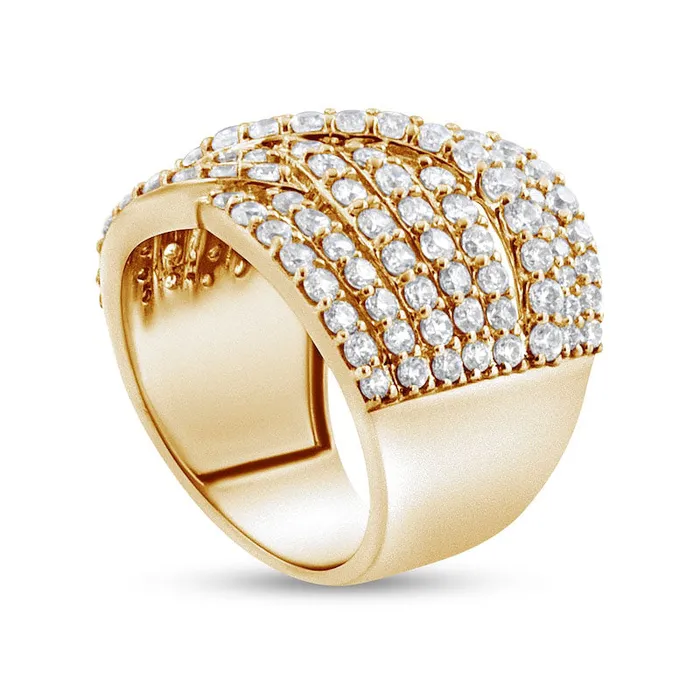 Rings Goldia 30 CT TW Natural Diamond MultiRow Overlay Ring in Solid 10K Yellow Gold Rings Goldia 30 CT TW Natural Diamond MultiRow Overlay Ring in Solid 10K Yellow Gold