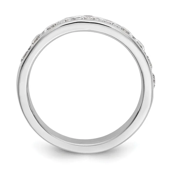 Rings goldiaca 14K White Gold 10Stone Real Diamond Channel Band