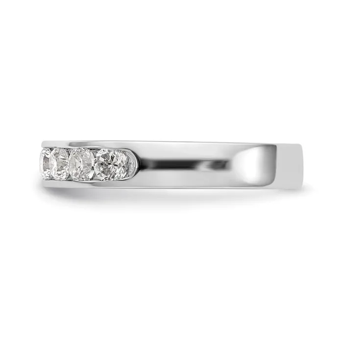 Rings goldiaca 14K White Gold 10Stone Real Diamond Channel Band