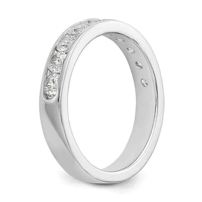 Rings goldiaca 14K White Gold 10Stone Real Diamond Channel Band