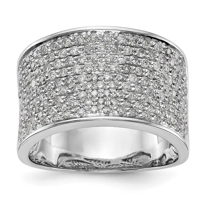 Rings goldiaca 14K White Gold Micro Pave Real Diamond Band