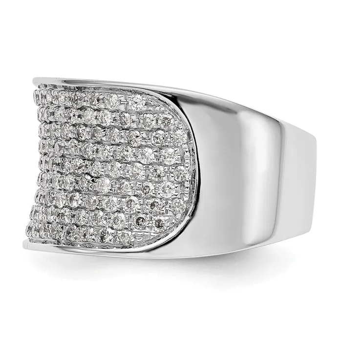 Rings goldiaca 14K White Gold Micro Pave Real Diamond Band