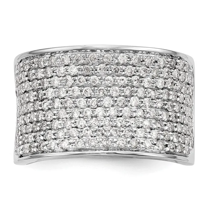 Rings goldiaca 14K White Gold Micro Pave Real Diamond Band
