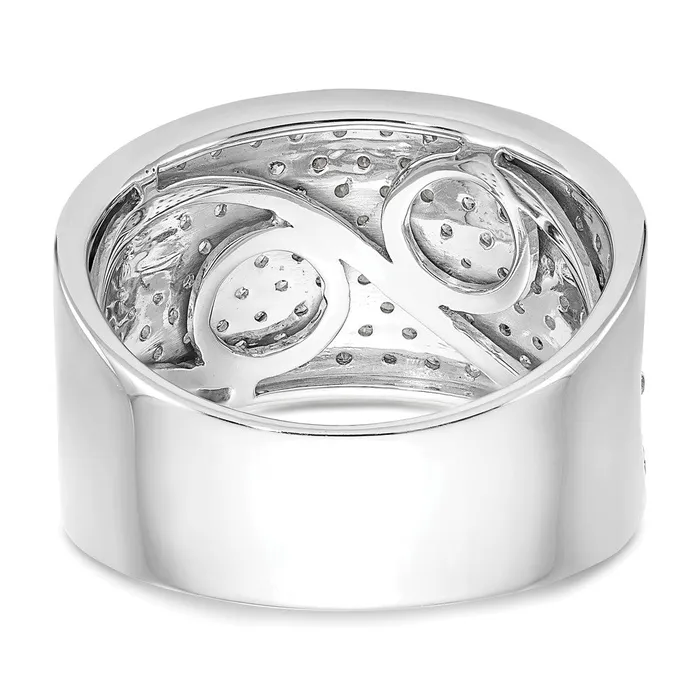 Rings goldiaca 14K White Gold Micro Pave Real Diamond Band