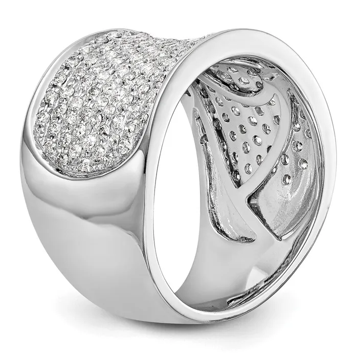 Rings goldiaca 14K White Gold Micro Pave Real Diamond Band