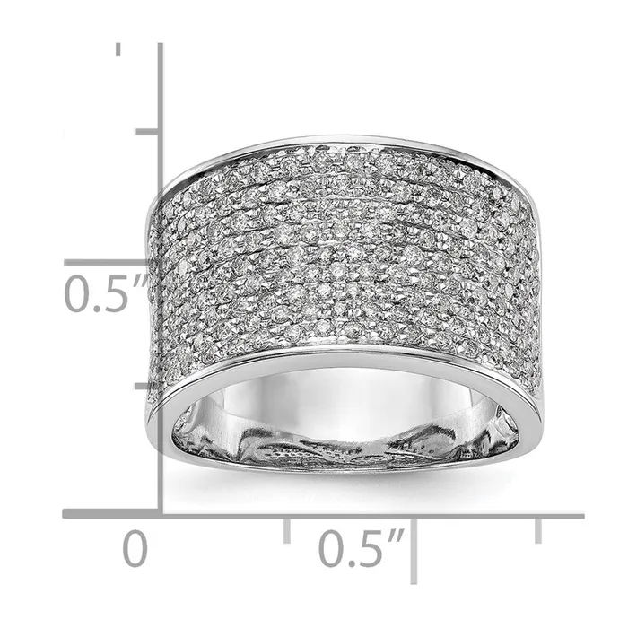 Rings goldiaca 14K White Gold Micro Pave Real Diamond Band