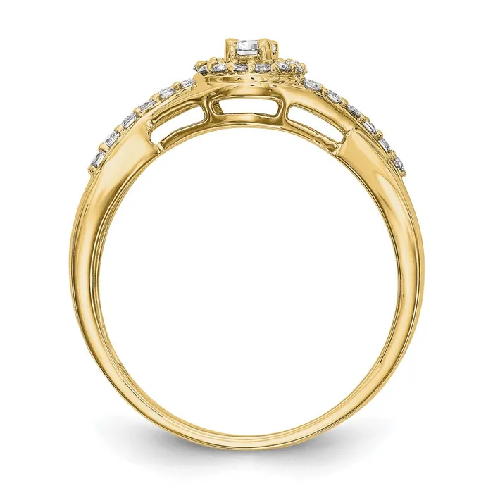 Rings Goldiacom 15 Ct Natural Diamond Halo Infinity Bridal Engagement Ring Set in 10K Yellow Gold