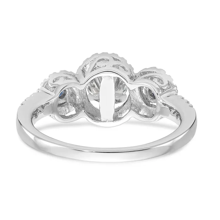 Rings Goldiacom 14k White Gold Blue and White Simulated Diamond Engagement Ring