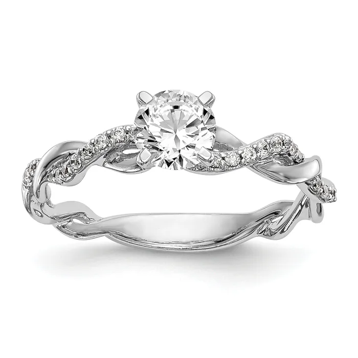 Rings Goldiacom 14k White Gold Peg Set Simulated Diamond Criss Cross Engagement Ring Rings Goldiacom 14k White Gold Peg Set Simulated Diamond Criss Cross Engagement Ring