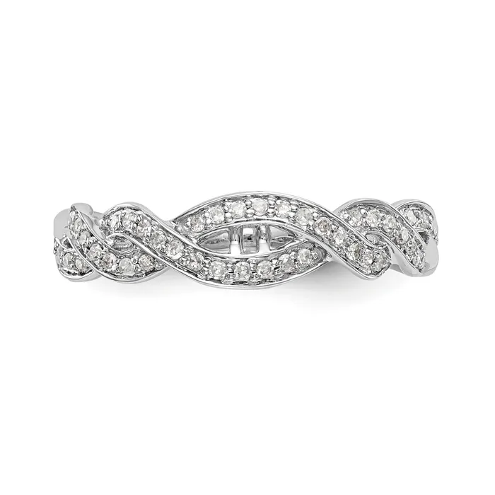 Rings Goldiacom 14k White Gold Peg Set Simulated Diamond Criss Cross Engagement Ring