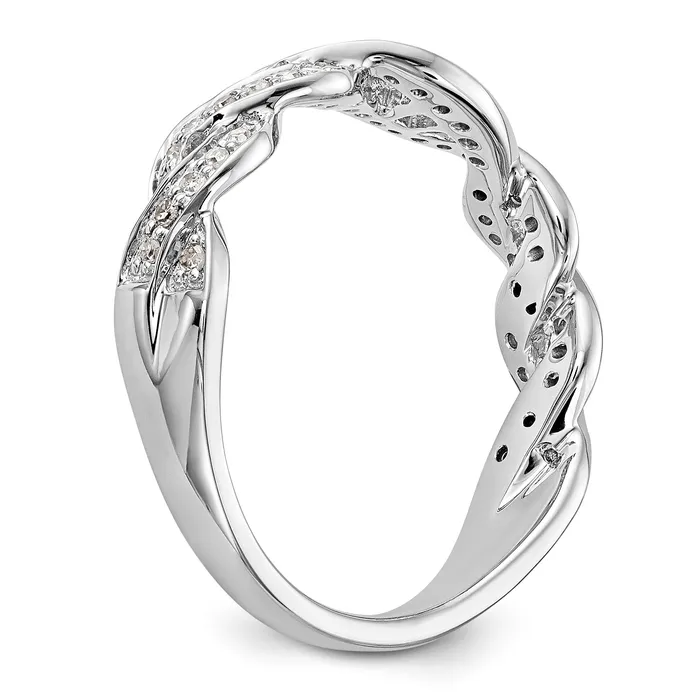 Rings Goldiacom 14k White Gold Peg Set Simulated Diamond Criss Cross Engagement Ring