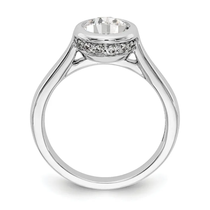 Rings Goldiacom 14k White Gold Round Bezel Set Simulated Diamond Engagement Ring Rings Goldiacom 14k White Gold Round Bezel Set Simulated Diamond Engagement Ring