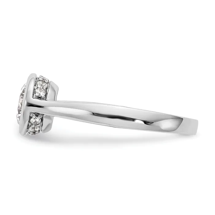 Rings Goldiacom 14k White Gold Round Bezel Set Simulated Diamond Engagement Ring Rings Goldiacom 14k White Gold Round Bezel Set Simulated Diamond Engagement Ring