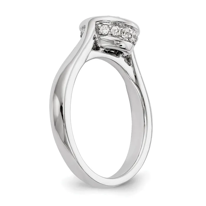 Rings Goldiacom 14k White Gold Round Bezel Set Simulated Diamond Engagement Ring Rings Goldiacom 14k White Gold Round Bezel Set Simulated Diamond Engagement Ring