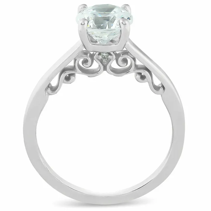 Rings Goldiacom FVS 152 ct Diamond Engagement Solitaire Vintage Ring 14k White Gold