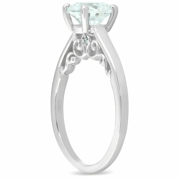 Rings Goldiacom FVS 152 ct Diamond Engagement Solitaire Vintage Ring 14k White Gold