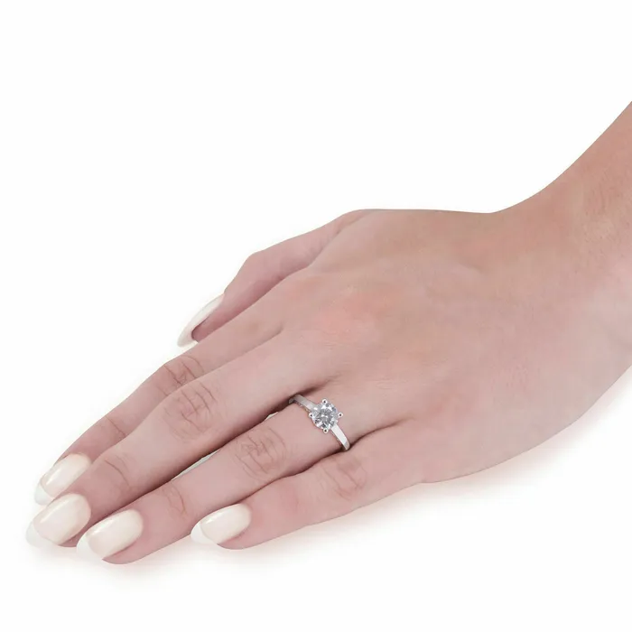 Rings Goldiacom FVS 152 ct Diamond Engagement Solitaire Vintage Ring 14k White Gold