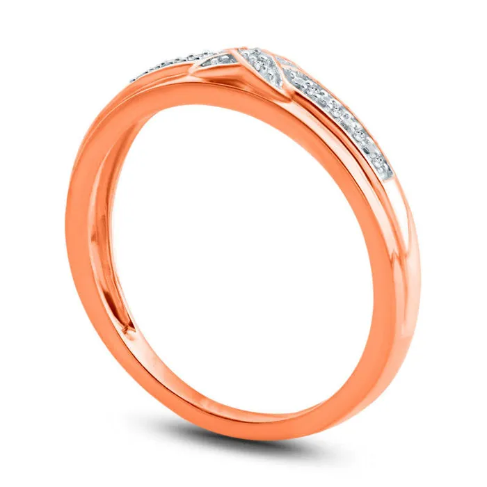 Rings Goldia Ladies Natural Diamond Accent CrissCross Wedding Band in Solid 10K Rose Gold Rings Goldia Ladies Natural Diamond Accent CrissCross Wedding Band in Solid 10K Rose Gold