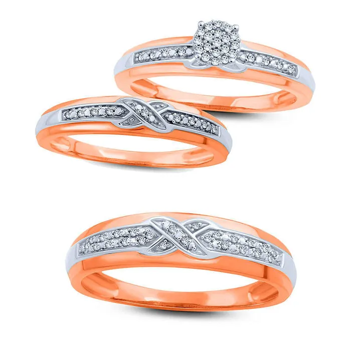 Rings Goldia Ladies Natural Diamond Accent CrissCross Wedding Band in Solid 10K Rose Gold Rings Goldia Ladies Natural Diamond Accent CrissCross Wedding Band in Solid 10K Rose Gold