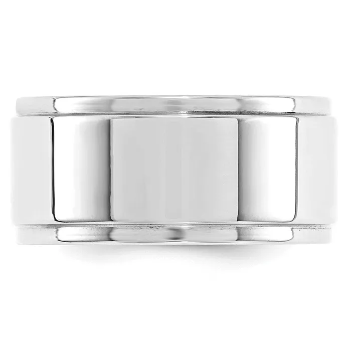 Rings Goldia Solid 10K White Gold 10mm Flat with Step Edge MensWomens Wedding Band Ring Size 10 Rings Goldia Solid 10K White Gold 10mm Flat with Step Edge MensWomens Wedding Band Ring Size 10