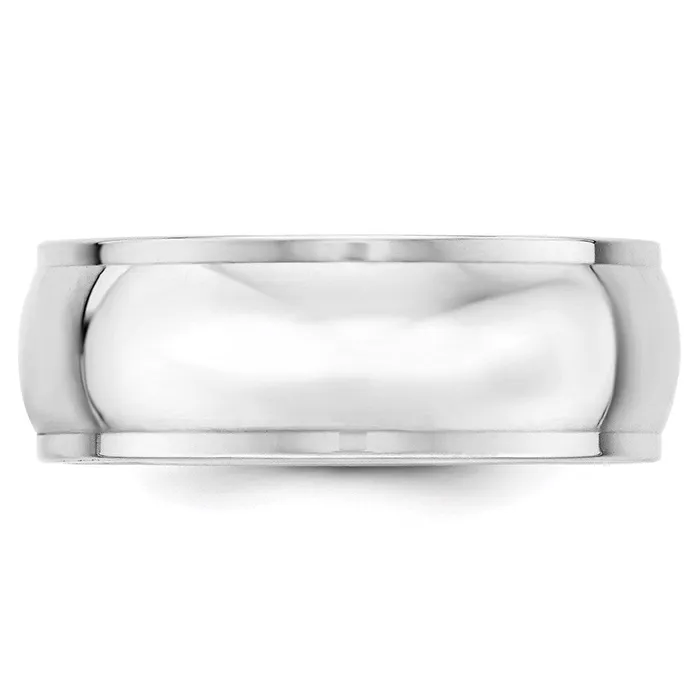 Rings Goldia Solid 10K White Gold 8mm Half Round with Edge MensWomens Wedding Band Ring Size 75 Rings Goldia Solid 10K White Gold 8mm Half Round with Edge MensWomens Wedding Band Ring Size 75