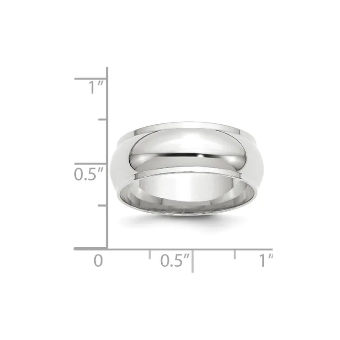 Rings Goldia Solid 10K White Gold 8mm Half Round with Edge MensWomens Wedding Band Ring Size 75 Rings Goldia Solid 10K White Gold 8mm Half Round with Edge MensWomens Wedding Band Ring Size 75