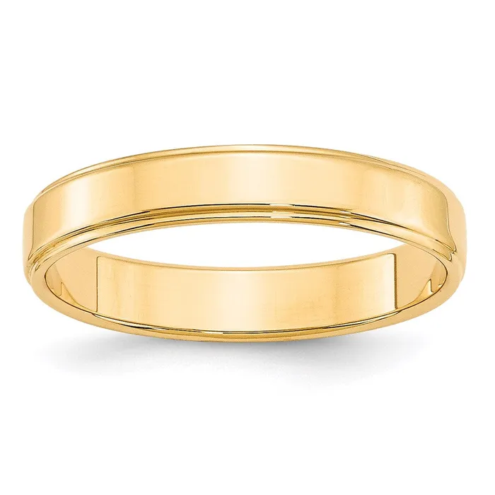 Rings Goldia Solid 10K Yellow Gold 4mm Flat with Step Edge MensWomens Wedding Band Ring Size 8 Rings Goldia Solid 10K Yellow Gold 4mm Flat with Step Edge MensWomens Wedding Band Ring Size 8