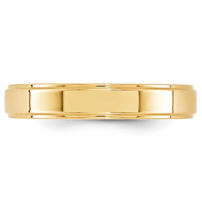 Rings Goldia Solid 10K Yellow Gold 4mm Flat with Step Edge MensWomens Wedding Band Ring Size 8 Rings Goldia Solid 10K Yellow Gold 4mm Flat with Step Edge MensWomens Wedding Band Ring Size 8