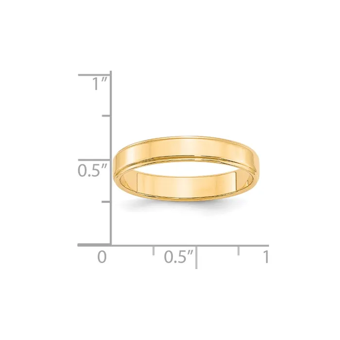 Rings Goldia Solid 10K Yellow Gold 4mm Flat with Step Edge MensWomens Wedding Band Ring Size 8 Rings Goldia Solid 10K Yellow Gold 4mm Flat with Step Edge MensWomens Wedding Band Ring Size 8