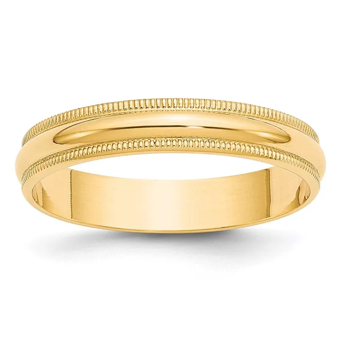 Rings Goldia Solid 10K Yellow Gold 4mm Light Weight Milgrain Half Round MensWomens Wedding Band Ring Size 115 Rings Goldia Solid 10K Yellow Gold 4mm Light Weight Milgrain Half Round MensWomens Wedding Band Ring Size 115