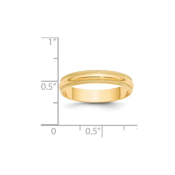 Rings Goldia Solid 10K Yellow Gold 4mm Light Weight Milgrain Half Round MensWomens Wedding Band Ring Size 115 Rings Goldia Solid 10K Yellow Gold 4mm Light Weight Milgrain Half Round MensWomens Wedding Band Ring Size 115