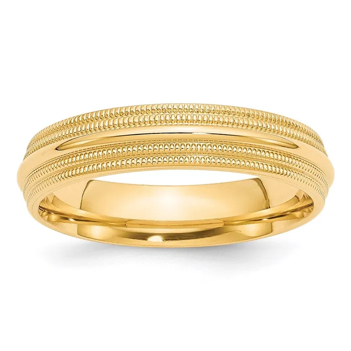 Rings Goldia Solid 10K Yellow Gold 5mm Double Milgrain Comfort Fit MensWomens Wedding Band Ring Size 65 Rings Goldia Solid 10K Yellow Gold 5mm Double Milgrain Comfort Fit MensWomens Wedding Band Ring Size 65