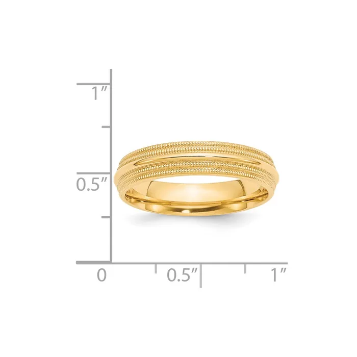 Rings Goldia Solid 10K Yellow Gold 5mm Double Milgrain Comfort Fit MensWomens Wedding Band Ring Size 65 Rings Goldia Solid 10K Yellow Gold 5mm Double Milgrain Comfort Fit MensWomens Wedding Band Ring Size 65