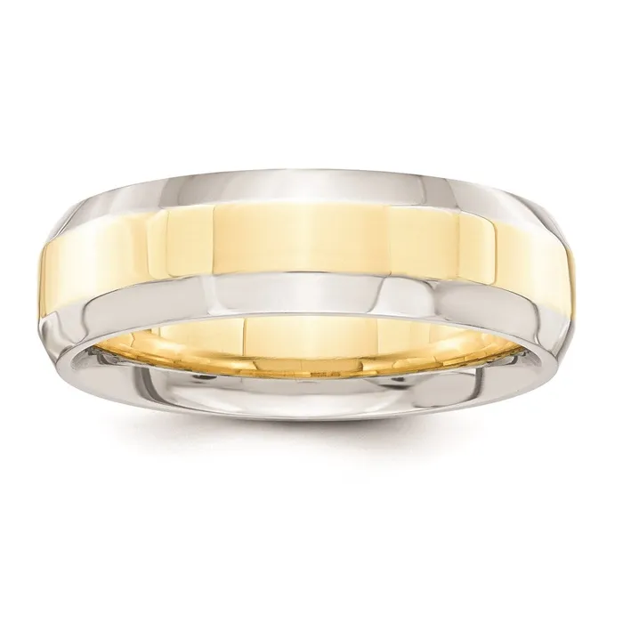 Rings Goldia Solid 10K Yellow Gold TwoTone 6mm Domed Size 10 Wedding MensWomens Wedding Band Ring