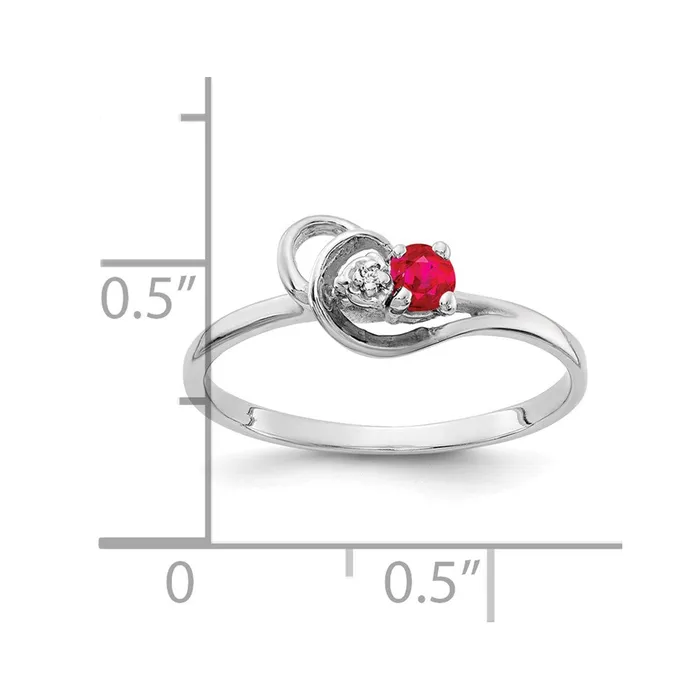 Rings Goldia Solid 14k White Gold 3mm Simulated Ruby A CZ Ring