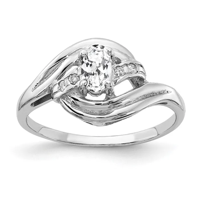 Rings Goldia Solid 14k White Gold 5x3mm Oval Cubic Zirconia A Simulated CZ Ring Rings Goldia Solid 14k White Gold 5x3mm Oval Cubic Zirconia A Simulated CZ Ring