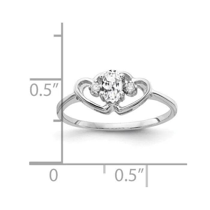 Rings Goldia Solid 14k White Gold 5x3mm Oval Cubic Zirconia A Simulated CZ Ring