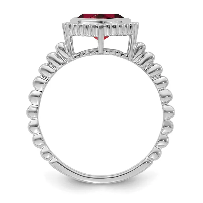 Rings Goldia Solid 14k White Gold Cushion Simulated Garnet Ring