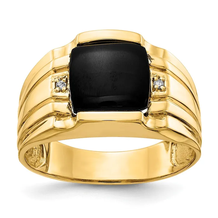 Rings Goldia Solid 14k Yellow Gold A Simulated CZ mens Ring