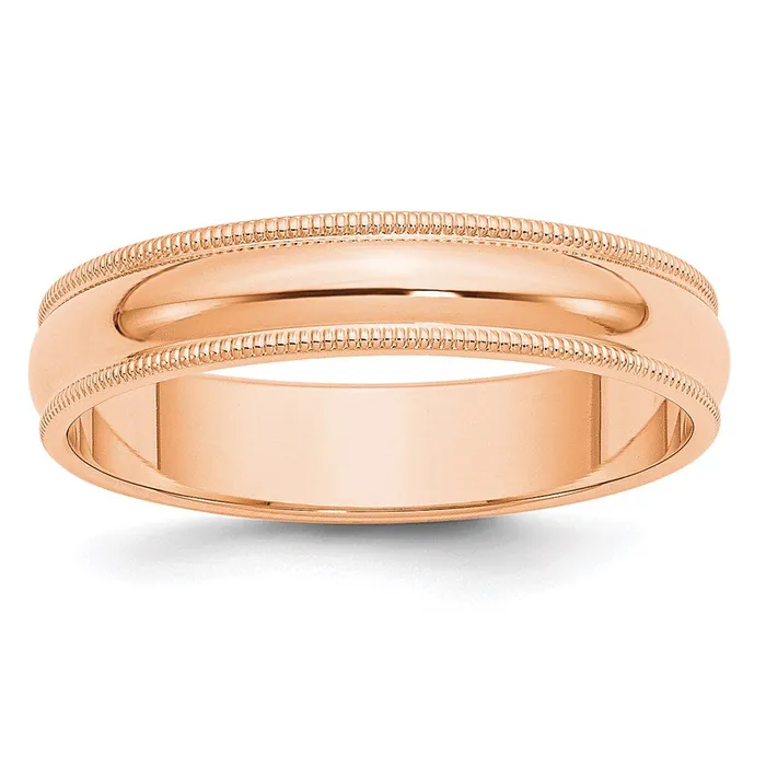 Rings Goldia Solid 14K Yellow Gold Rose Gold 5mm Milgrain HalfRound Wedding MensWomens Wedding Band Ring Size 4 Rings Goldia Solid 14K Yellow Gold Rose Gold 5mm Milgrain HalfRound Wedding MensWomens Wedding Band Ring Size 4
