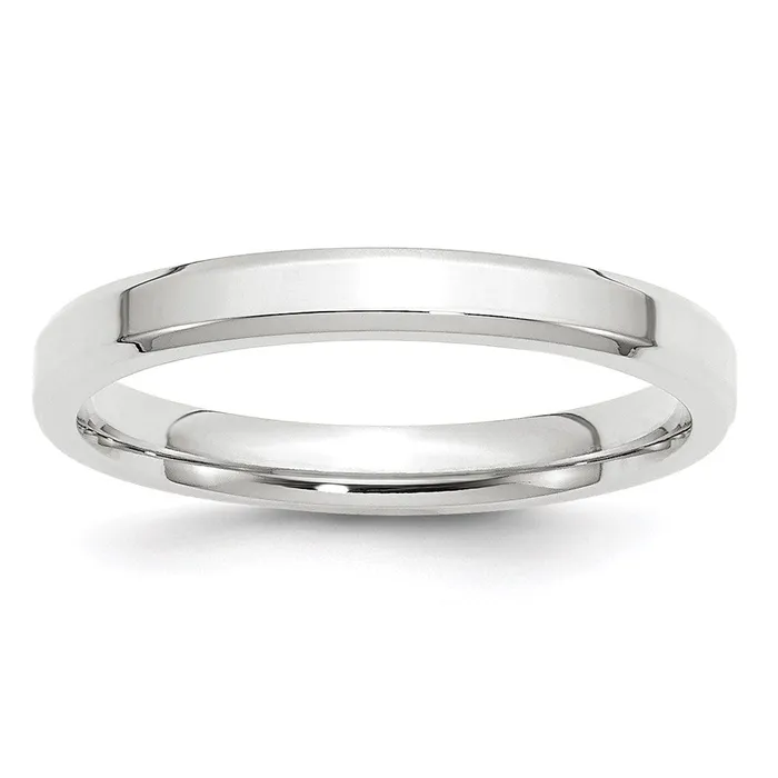 Rings Goldia Solid 18K White Gold 3mm Bevel Edge Comfort Fit MensWomens Wedding Band Ring Size 8 Rings Goldia Solid 18K White Gold 3mm Bevel Edge Comfort Fit MensWomens Wedding Band Ring Size 8