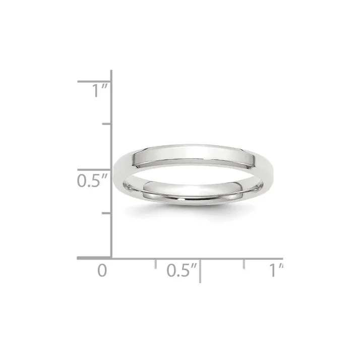 Rings Goldia Solid 18K White Gold 3mm Bevel Edge Comfort Fit MensWomens Wedding Band Ring Size 8 Rings Goldia Solid 18K White Gold 3mm Bevel Edge Comfort Fit MensWomens Wedding Band Ring Size 8