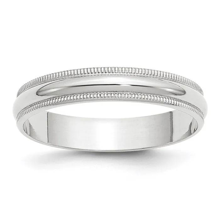 Rings Goldia Solid 18K White Gold 4mm Light Weight Milgrain Half Round MensWomens Wedding Band Ring Size 13 Rings Goldia Solid 18K White Gold 4mm Light Weight Milgrain Half Round MensWomens Wedding Band Ring Size 13