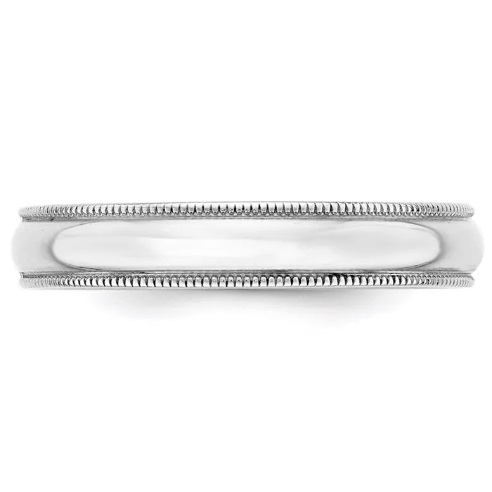 Rings Goldia Solid 18K White Gold 4mm Light Weight Milgrain Half Round MensWomens Wedding Band Ring Size 13 Rings Goldia Solid 18K White Gold 4mm Light Weight Milgrain Half Round MensWomens Wedding Band Ring Size 13