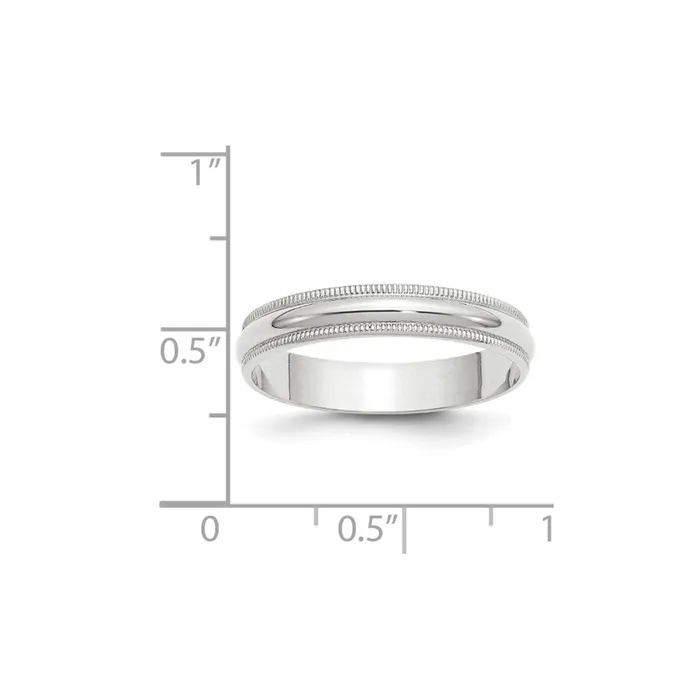 Rings Goldia Solid 18K White Gold 4mm Light Weight Milgrain Half Round MensWomens Wedding Band Ring Size 13 Rings Goldia Solid 18K White Gold 4mm Light Weight Milgrain Half Round MensWomens Wedding Band Ring Size 13