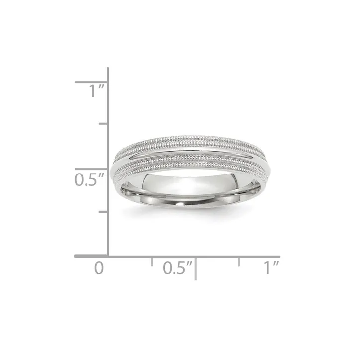 Rings Goldia Solid 18K White Gold 5mm Double Milgrain Comfort Fit MensWomens Wedding Band Ring Size 5 Rings Goldia Solid 18K White Gold 5mm Double Milgrain Comfort Fit MensWomens Wedding Band Ring Size 5