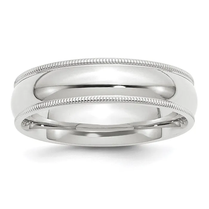 Rings Goldia Solid 18K White Gold 6mm Milgrain Comfort Fit MensWomens Wedding Band Ring Size 45 Rings Goldia Solid 18K White Gold 6mm Milgrain Comfort Fit MensWomens Wedding Band Ring Size 45