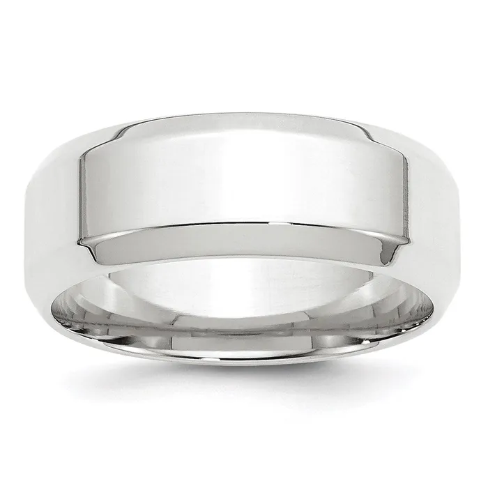 Rings Goldia Solid 18K White Gold 8mm Bevel Edge Comfort Fit MensWomens Wedding Band Ring Size 125 Rings Goldia Solid 18K White Gold 8mm Bevel Edge Comfort Fit MensWomens Wedding Band Ring Size 125