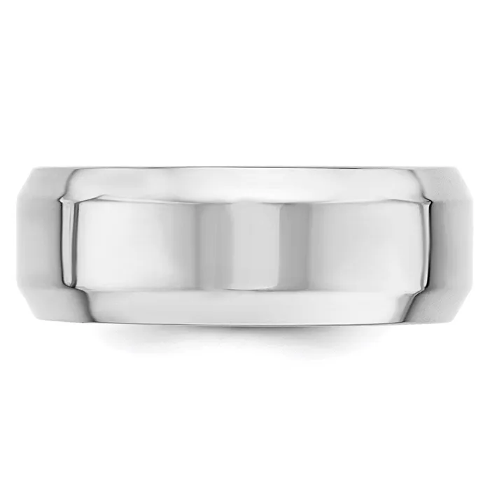 Rings Goldia Solid 18K White Gold 8mm Bevel Edge Comfort Fit MensWomens Wedding Band Ring Size 125 Rings Goldia Solid 18K White Gold 8mm Bevel Edge Comfort Fit MensWomens Wedding Band Ring Size 125