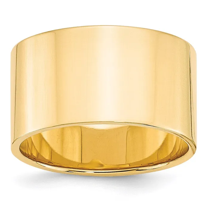 Rings Goldia Solid 18K Yellow Gold 12mm Light Weight Flat MensWomens Wedding Band Ring Size 135 Rings Goldia Solid 18K Yellow Gold 12mm Light Weight Flat MensWomens Wedding Band Ring Size 135